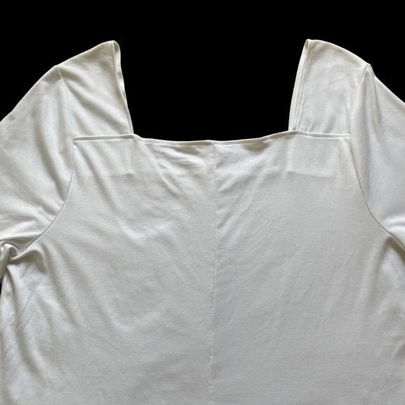 Lane Bryant Women’s Square Neckline White Top Plus Size 22/24 Neutral Classic - Picture 5 of 7